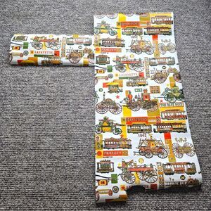 Vintage Gabrielle Cie Antique Trolley Fire Engine Themed Wallpaper/Craft Project